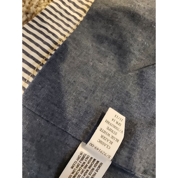 Kids Gap Blue White Stripe Academy Blazer Size 6 - Picture 6 of 6